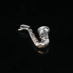 Vintage 925 Sterling Silver 3D Saxophone Musical Instrument Charm 2.1g