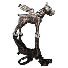 Vintage 925 Sterling Silver Articulated Terrier Dog Charm Moving Head 2.5g