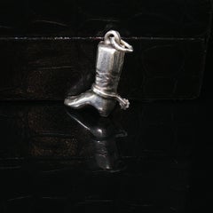 Vintage 925 Sterling Silver Cowboy Boot Charm with Moving Spur 1.6g