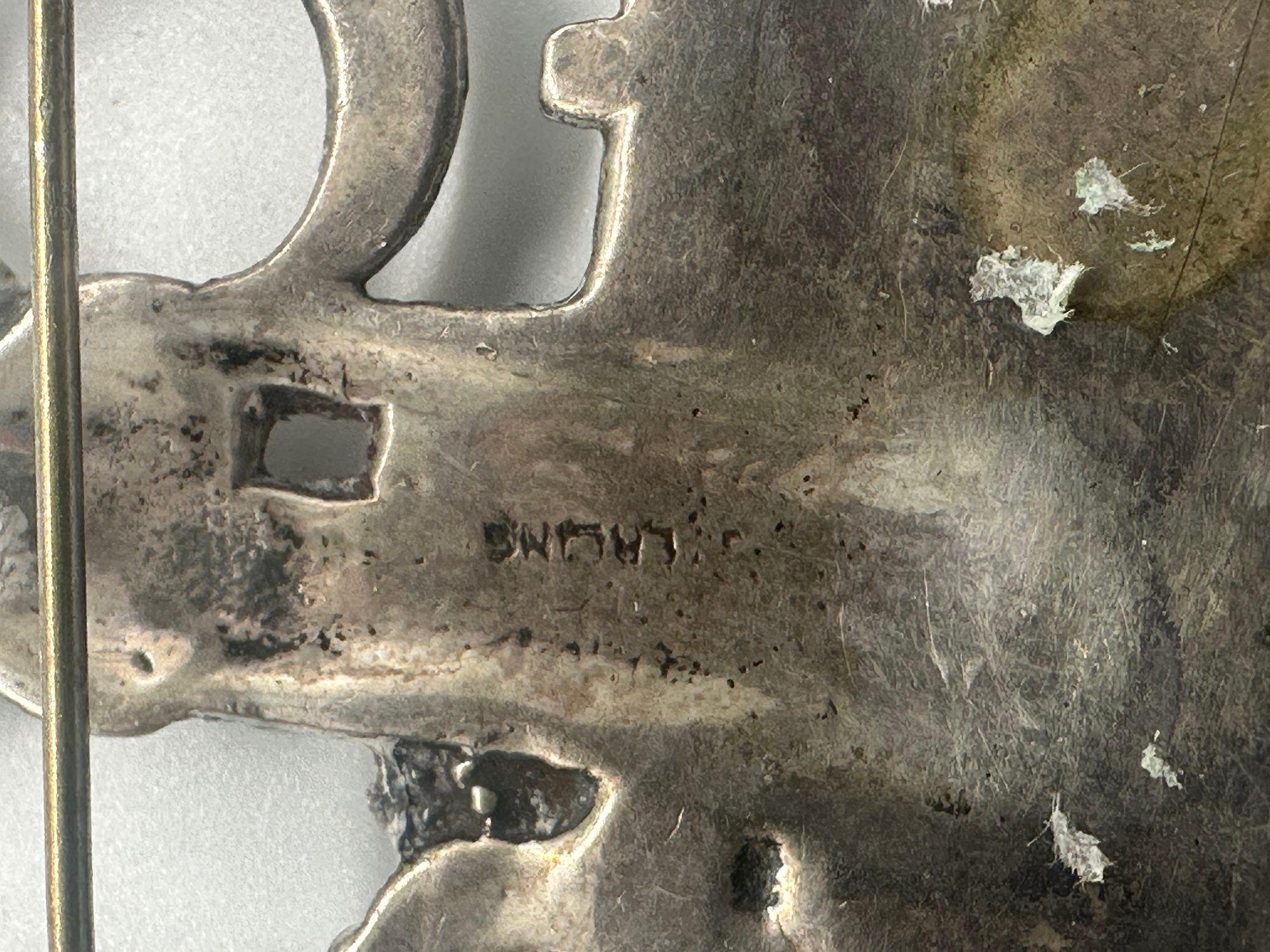 Vintage 925 Sterling Silber Delft Niederländische Windmühle Floral Brosche Pin im Zustand „Hervorragend“ im Angebot in Van Nuys, CA