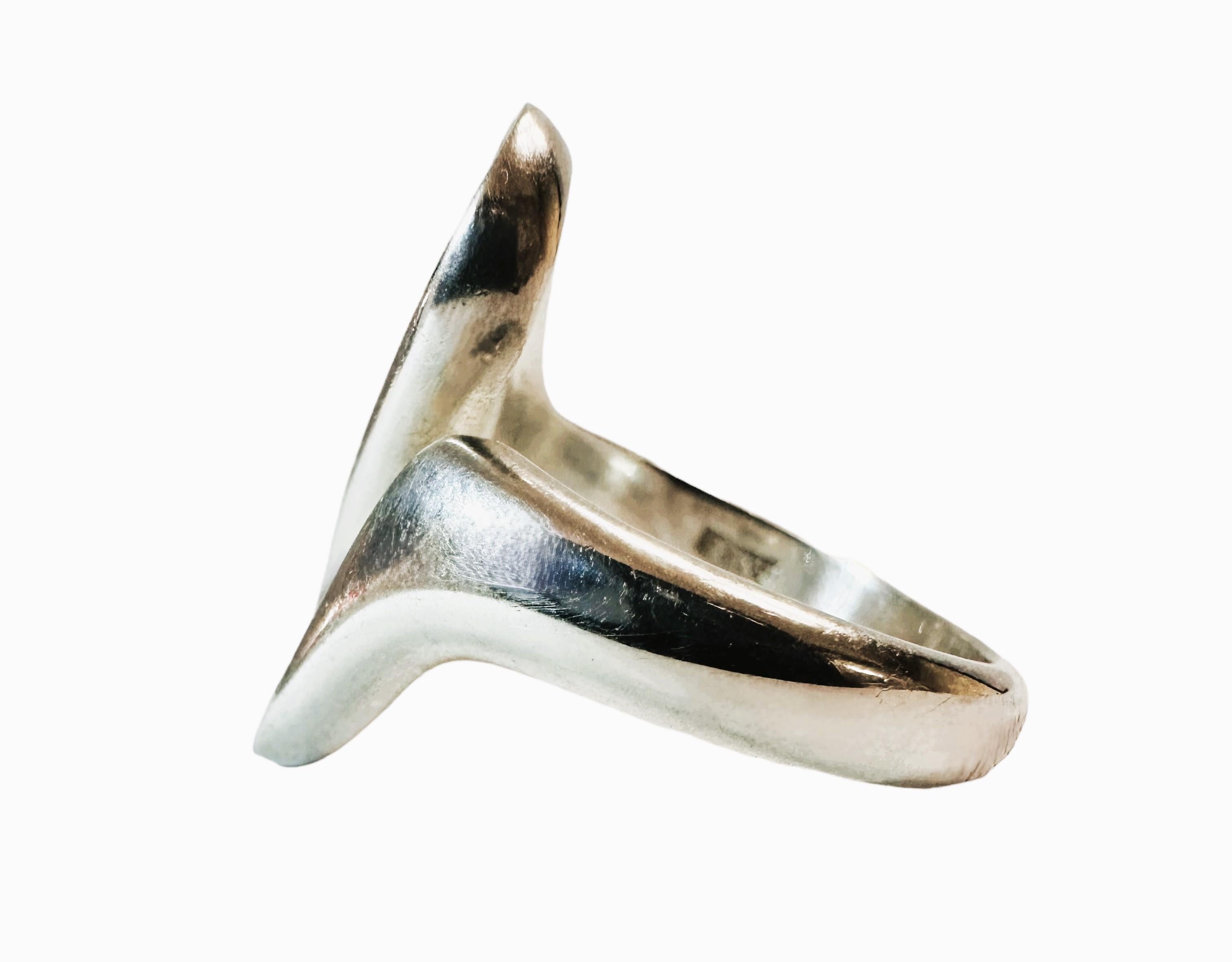 Modernist Vintage 925 Sterling Silver MCM Georg Jensen 221 Designer Ring