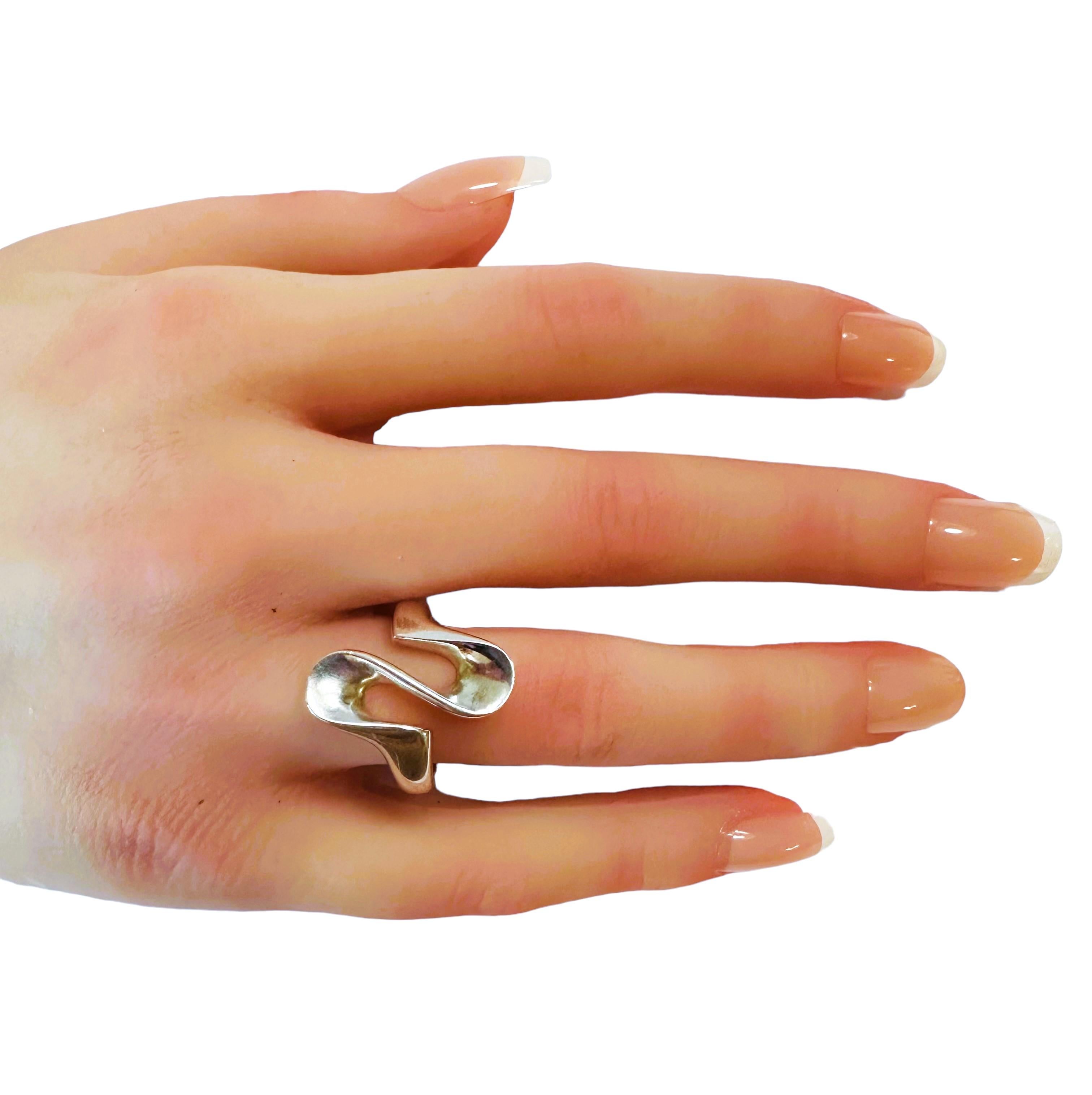 Vintage 925 Sterling Silver MCM Georg Jensen 221 Designer Ring 2