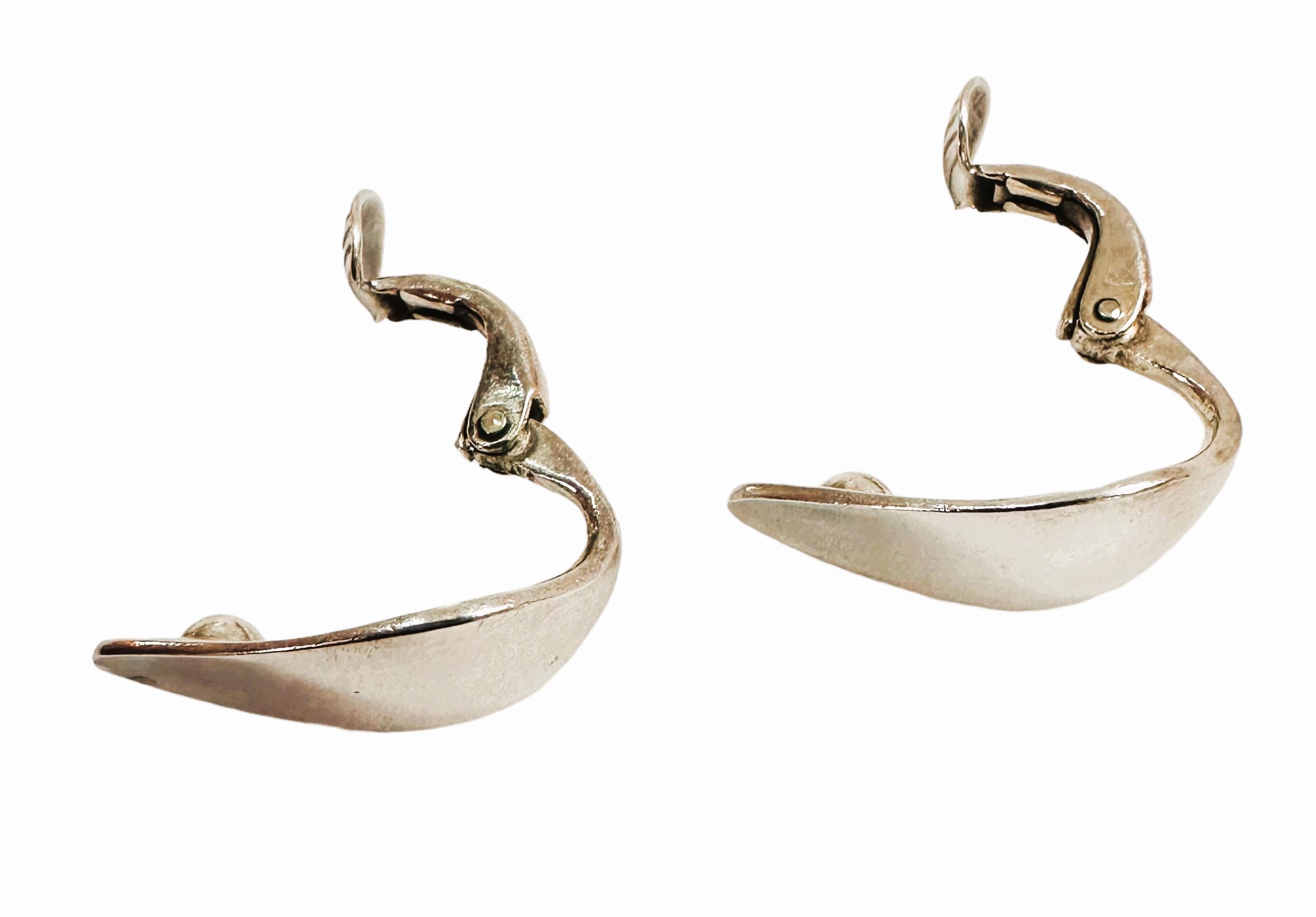 Vintage 925 Sterlingsilber MCM Georg Jensen 23 Designer-Ohrringe, Vintage Damen