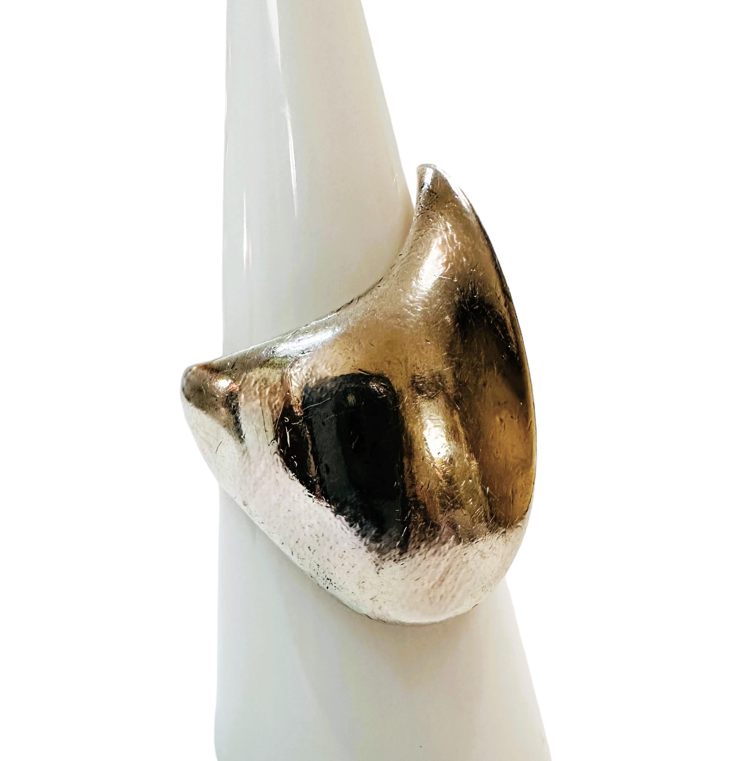 Vintage 925 Sterling Silver MCM Georg Jensen 91 Designer Ring 5