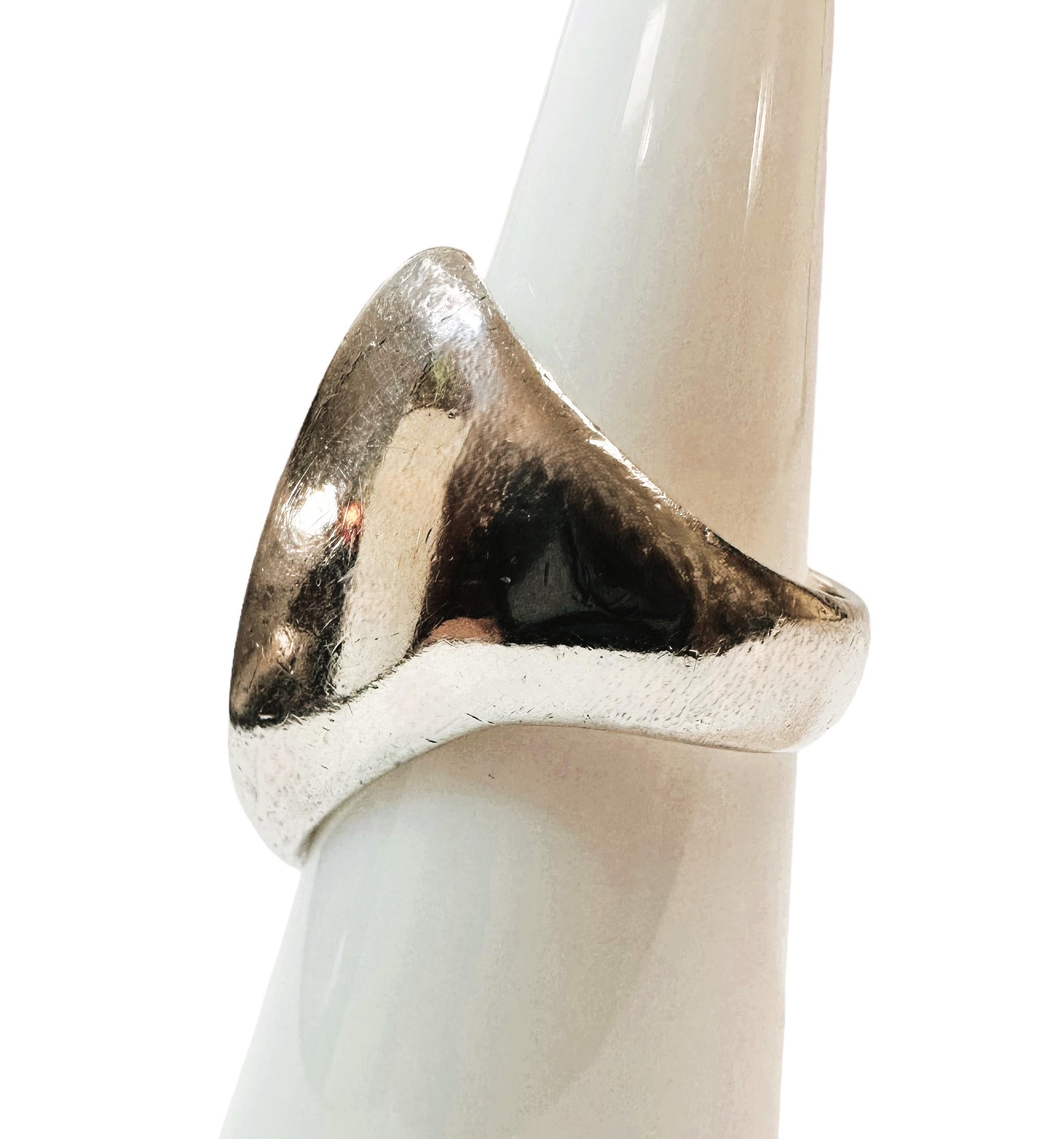 Moderniste Vintage 925 Sterling Silver MCM Georg Jensen 91 Designer Ring