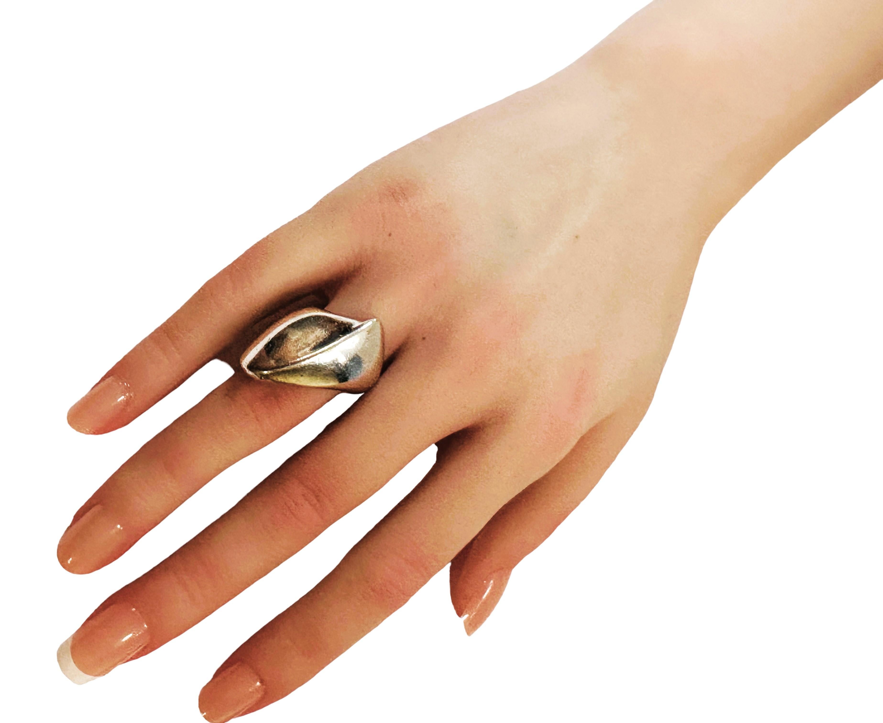 Vintage 925 Sterling Silver MCM Georg Jensen 91 Designer Ring 1