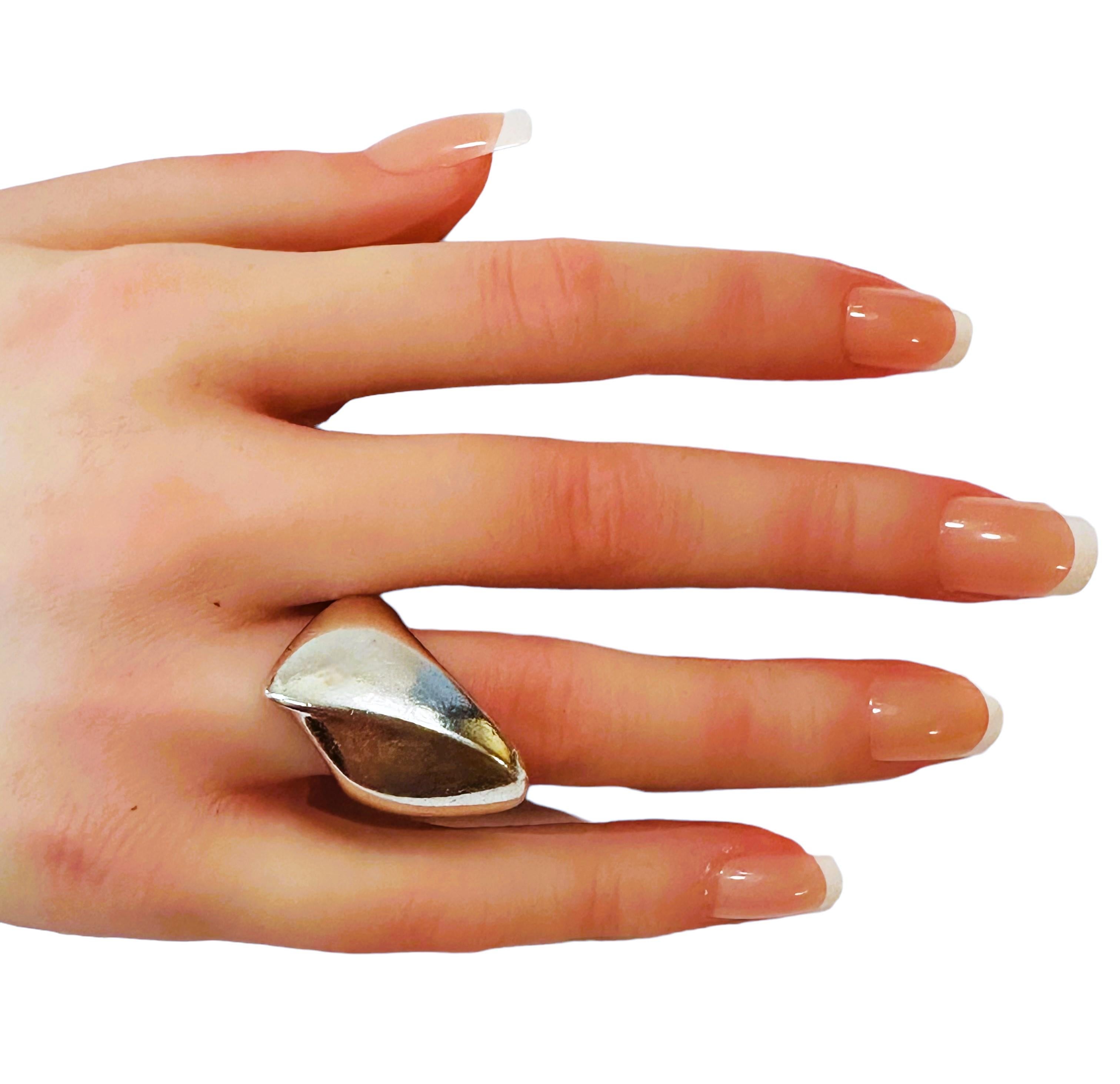 Vintage 925 Sterling Silver MCM Georg Jensen 91 Designer Ring 2