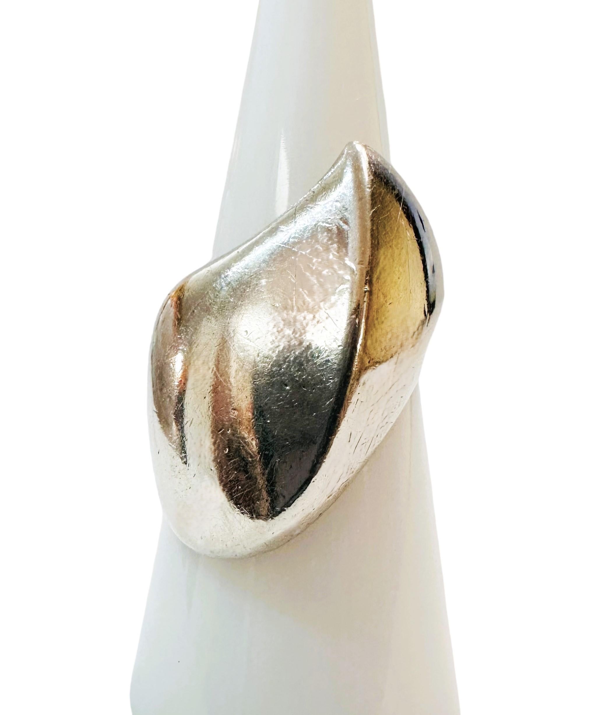 Vintage 925 Sterling Silver MCM Georg Jensen 91 Designer Ring 4