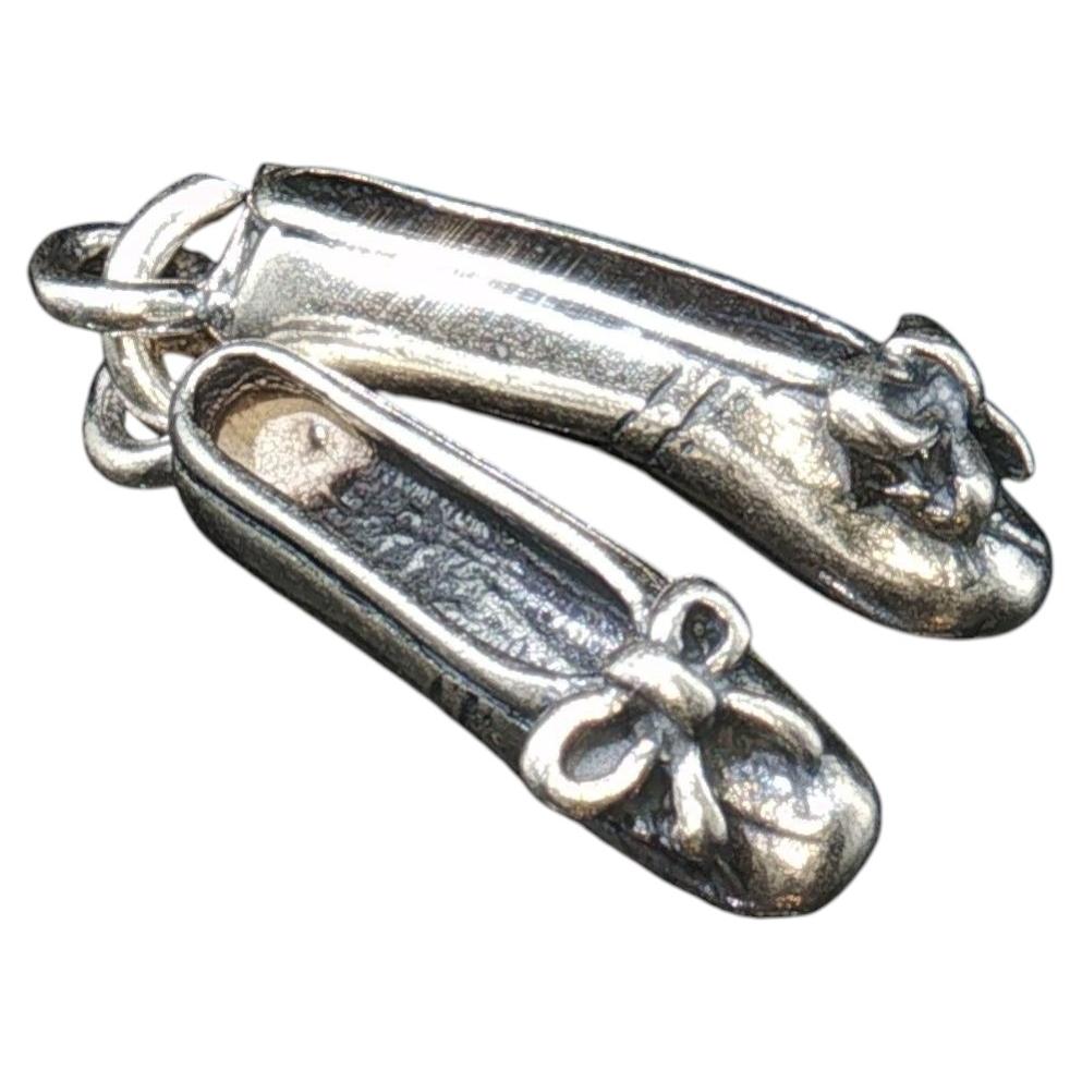 Vintage-Anhänger im Stil von Ballettschuhen aus 925er Sterlingsilber, 2,4 g