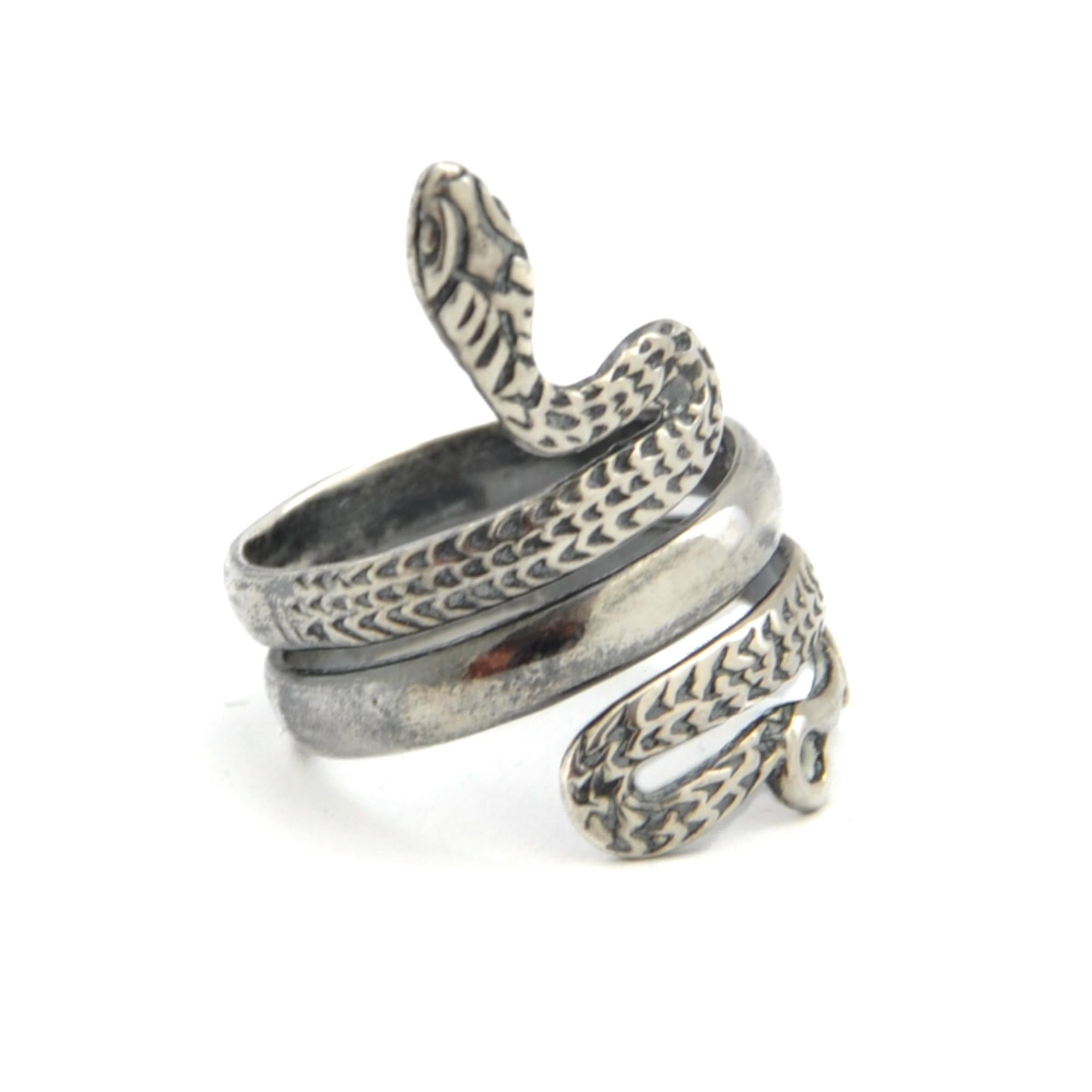 Vintage 925 Sterling Silver Snake Ring In Good Condition For Sale In Rotterdam, NL