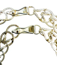 Vintage 925 Sterling Silber Unique Link Matching Halskette & Armband Set 29.50