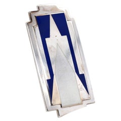 Vintage 925 Sterling Silver Vintage Frida Endler Enamel Brooch Pin Pendant Large