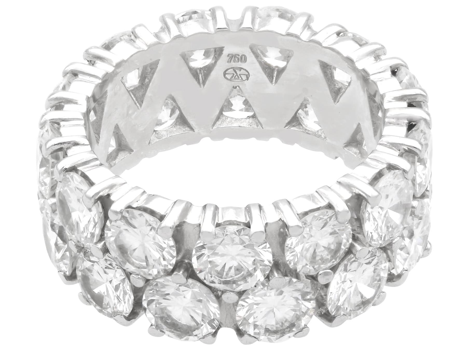 da uomo o donna Anello a doppia eternità d'epoca con diamante da 9,50 carati e oro bianco 18 carati CIRCA 1980 in vendita