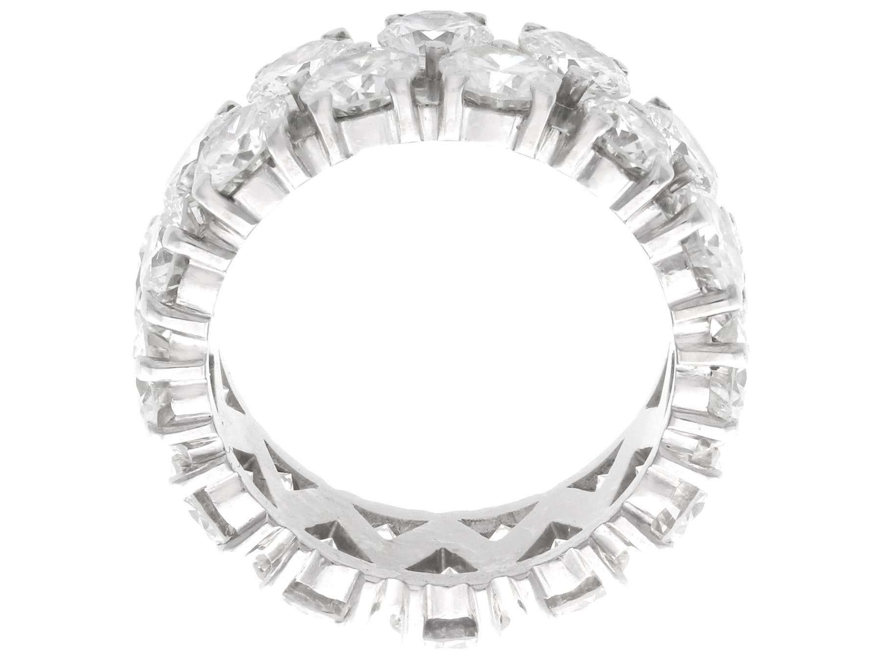 Anello a doppia eternità d'epoca con diamante da 9,50 carati e oro bianco 18 carati CIRCA 1980 in vendita 1