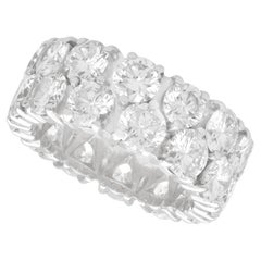 Vintage 9.50 Carat Diamond and 18k White Gold Double Eternity Ring Circa 1980