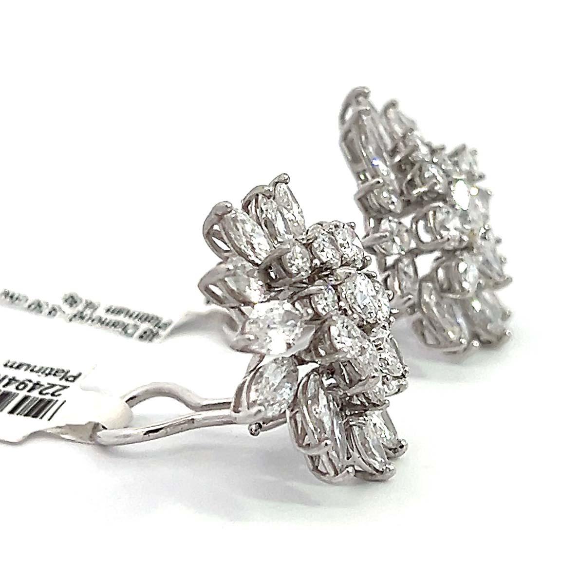 Retro Cluster Diamond Stud Earrings For Sale 5