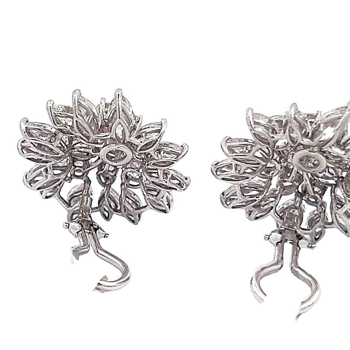 Retro Cluster Diamond Stud Earrings For Sale 3