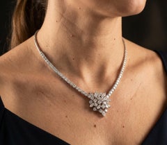 Vintage 9,50 TDW Diamond Choker Halskette 14K Weißgold Erklärung