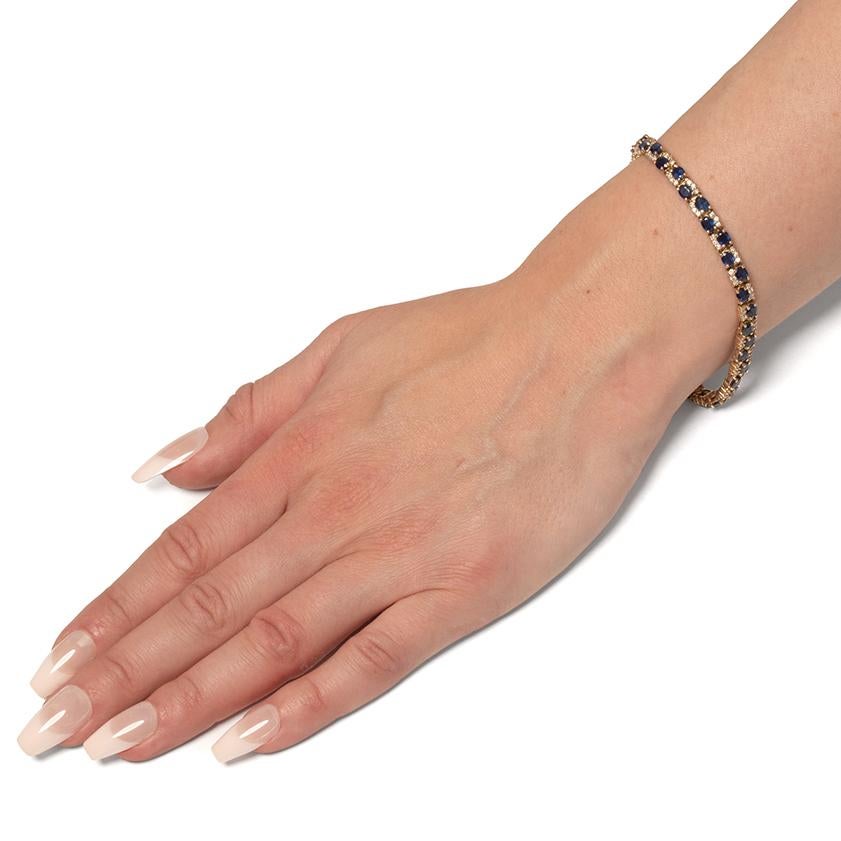 Vintage 9,50ct Saphir und Diamant Armband, ca. 1980er Jahre im Zustand „Gut“ im Angebot in London, GB