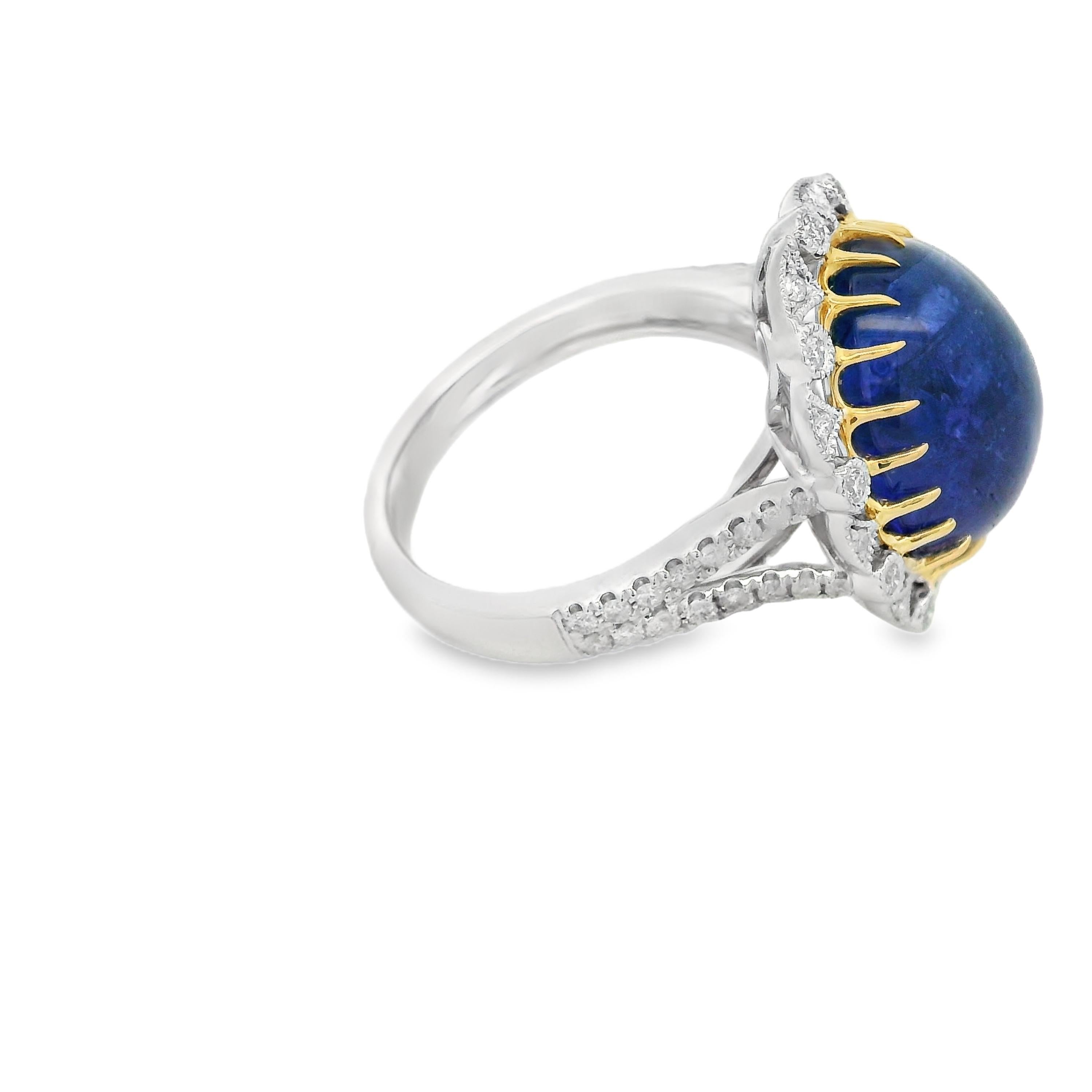 Women's Vintage 9.54Ct Tanzanite Diamond Ring in Platinum For Sale