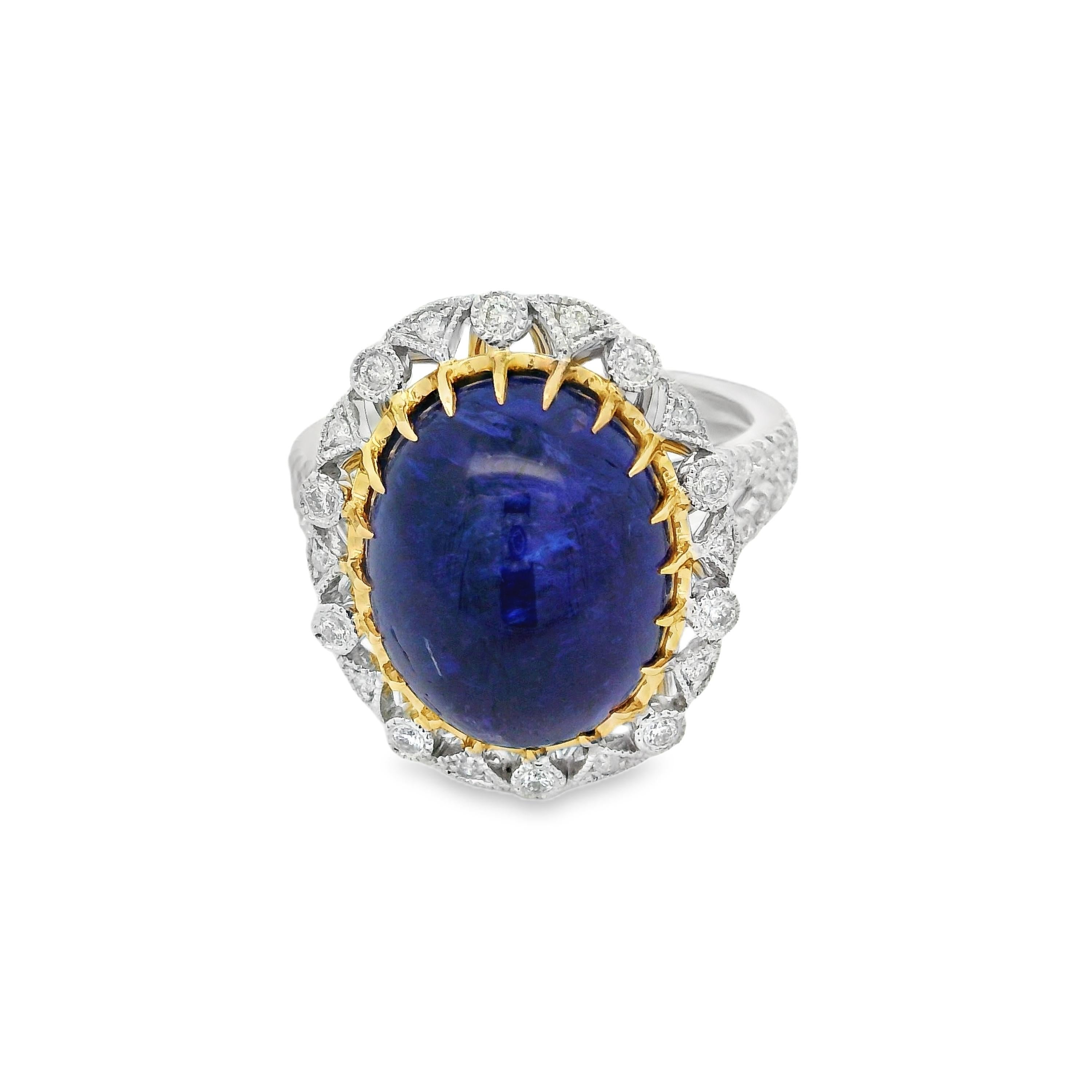 Vintage 9.54Ct Tanzanite Diamond Ring in Platinum For Sale 1