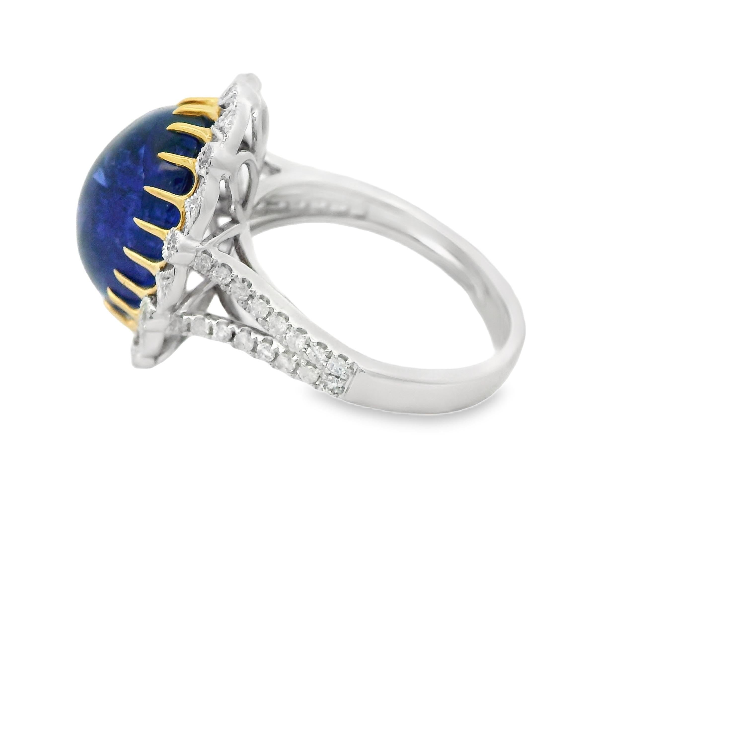 Vintage 9.54Ct Tanzanite Diamond Ring in Platinum For Sale 2