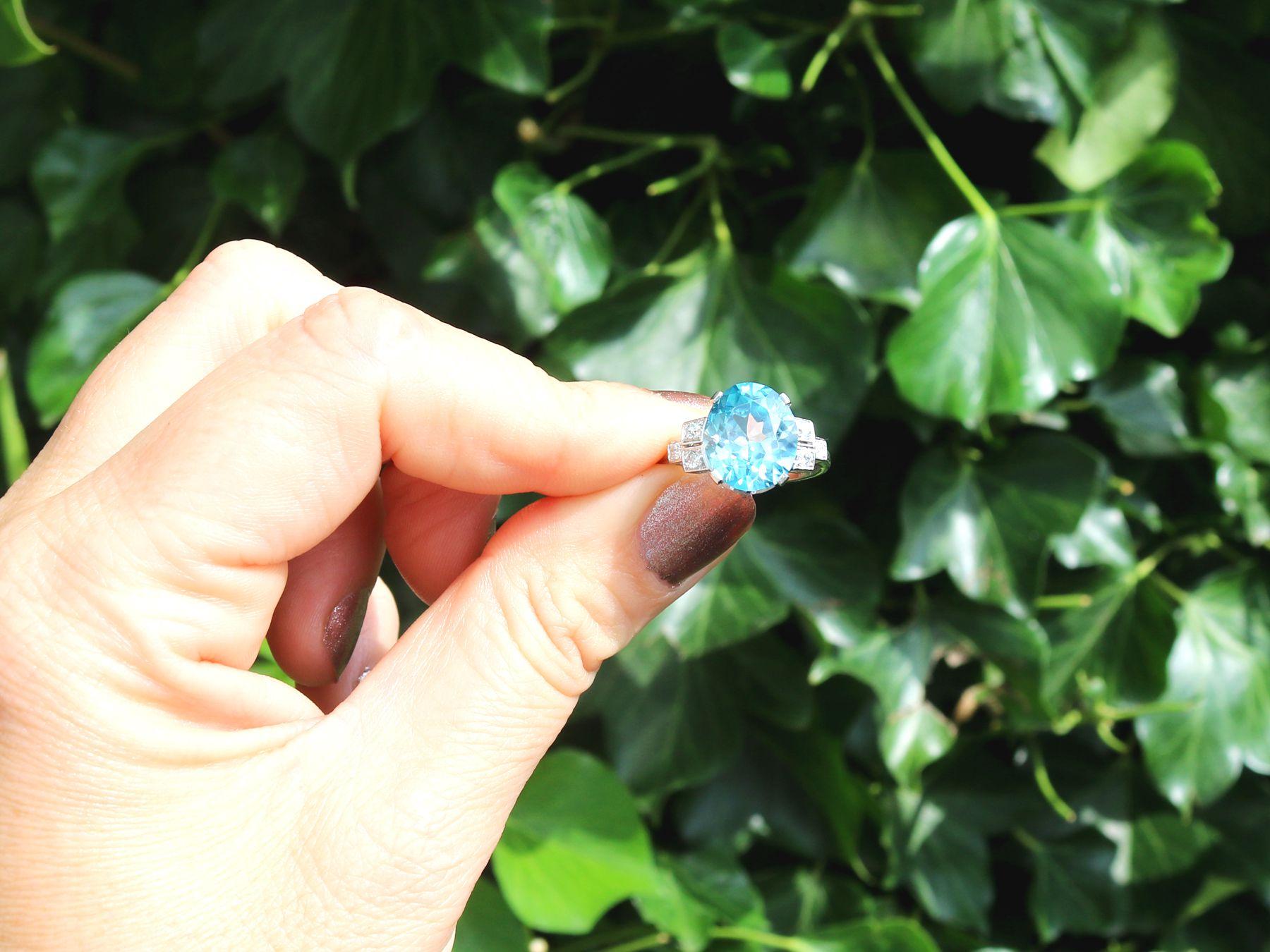 A stunning 9.82 carat high zircon and 0.29 carat diamond, platinum dress cocktail ring; part of our diverse vintage jewelry and estate jewelry collections.

This stunning, fine and impressive vintage ring has been crafted in platinum.

The pierced
