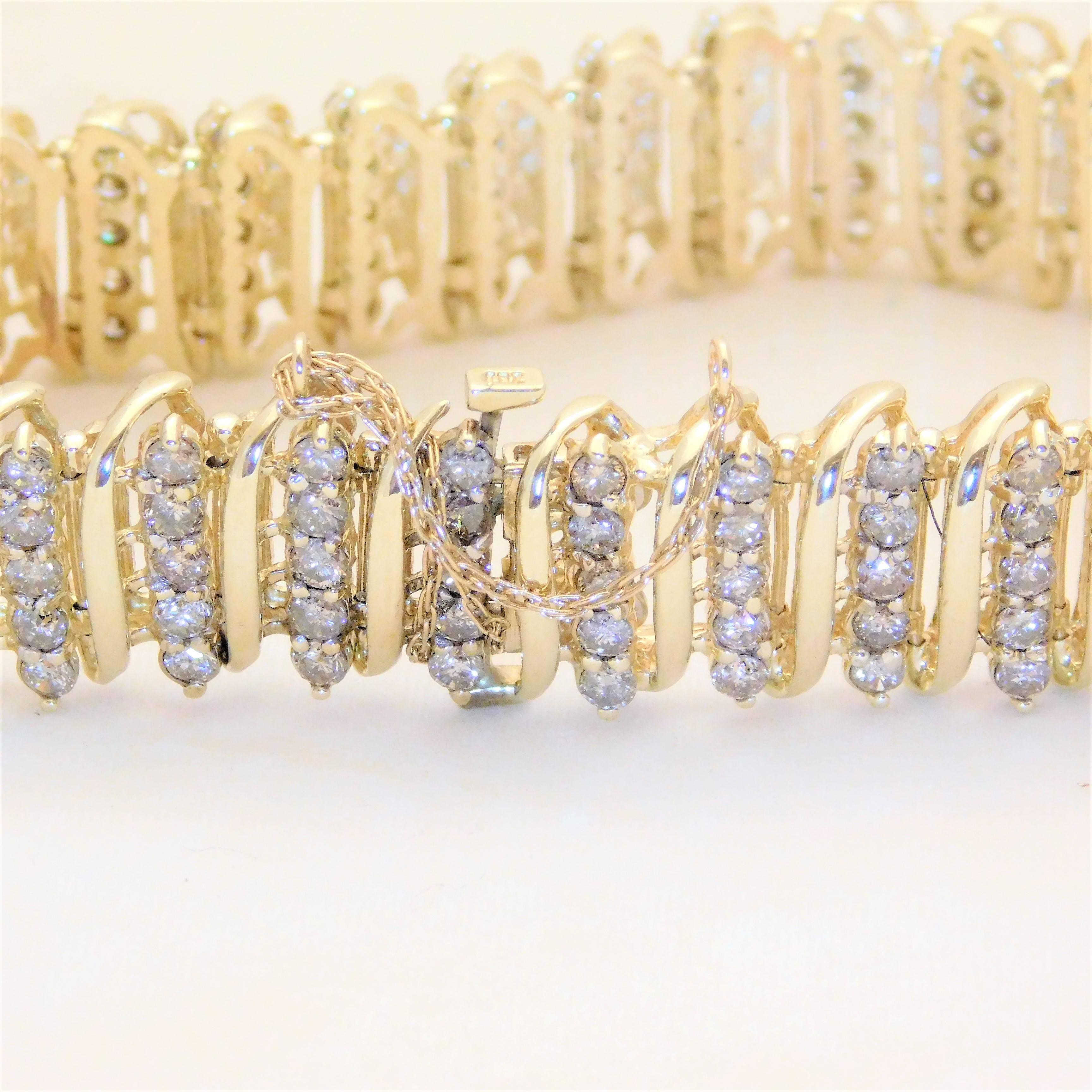 Women's Vintage 9 Carat Champagne Colored Diamond Bracelet For Sale