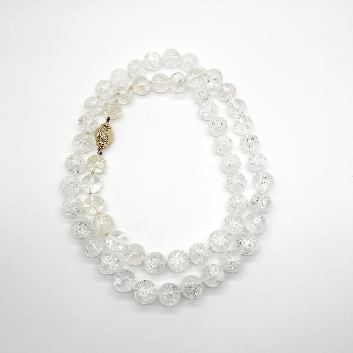 Collana di cristallo di rocca con chiusura 9ct vintage 1970s In condizioni buone in vendita a Wilmslow, GB