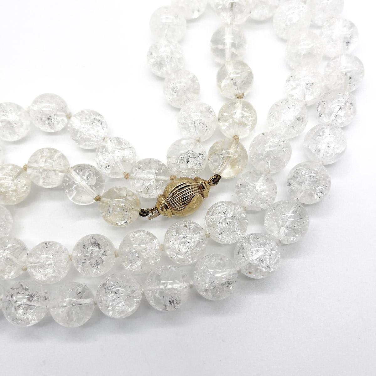 Donna Collana di cristallo di rocca con chiusura 9ct vintage 1970s in vendita