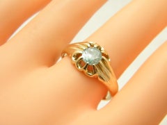 Vintage 9ct Gold 0.9 Cttw Diamond Gypsy Solitaire Ring 375 Purity Size S1/2 9.5