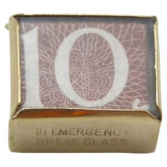 Vieille breloque d'urgence en or 9ct 10 Shilling Fob c1960s 375 Purity Heavy 2.4g