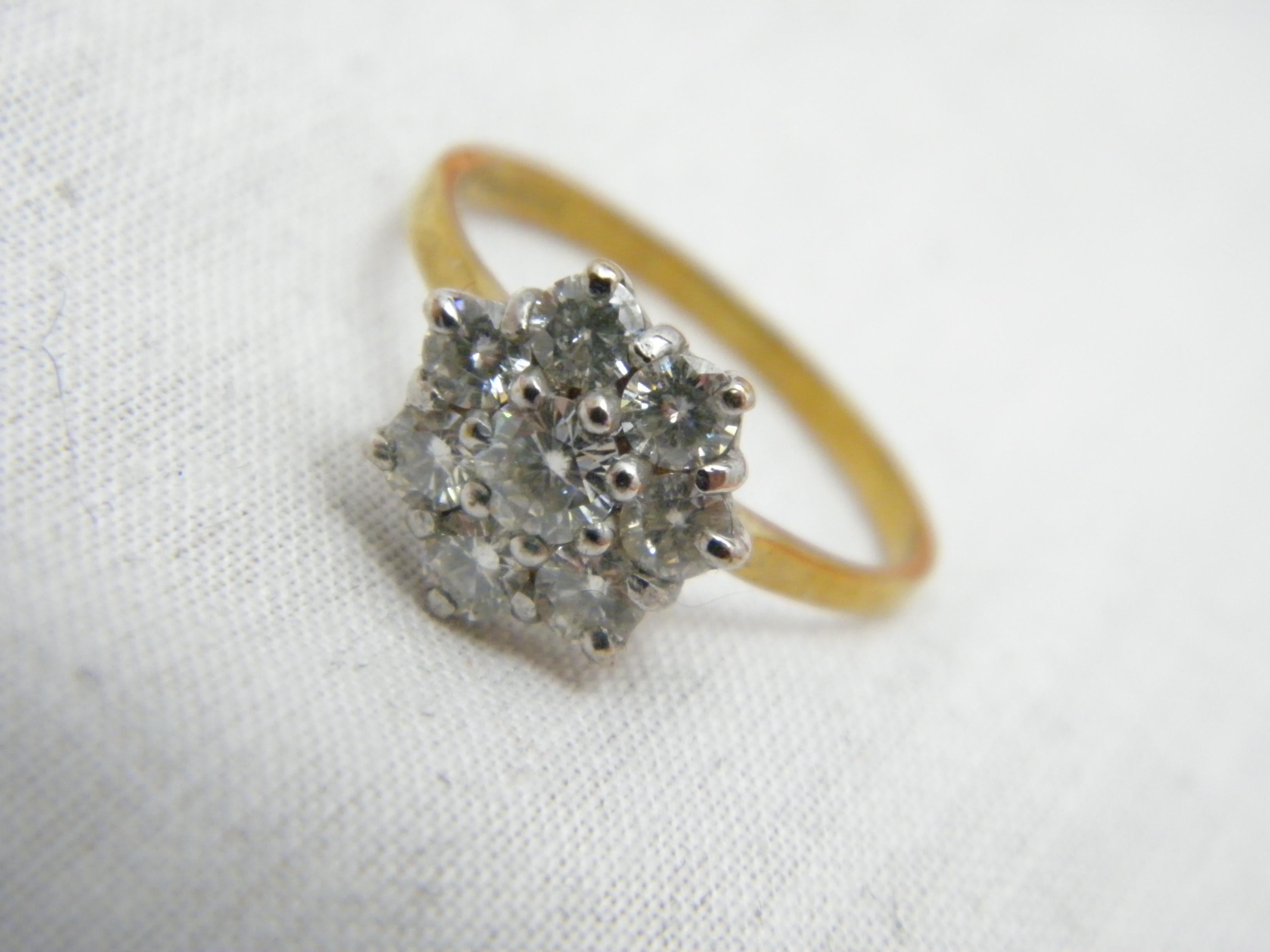 If you have landed on this page then you have an eye for beauty.

On offer is this truly stunning:
9CT GOLD DIAMOND DAISY CLUSTER ENGAGEMENT RING

DETAILS
Material: 9ct 375/000 Yellow Gold
This ring has a sturdy shank hence ideal if resizing