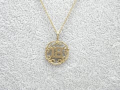 Vintage 9ct Gold 18 Birthday Pendant Necklace 20 Inch Belcher Chain 375 Purity