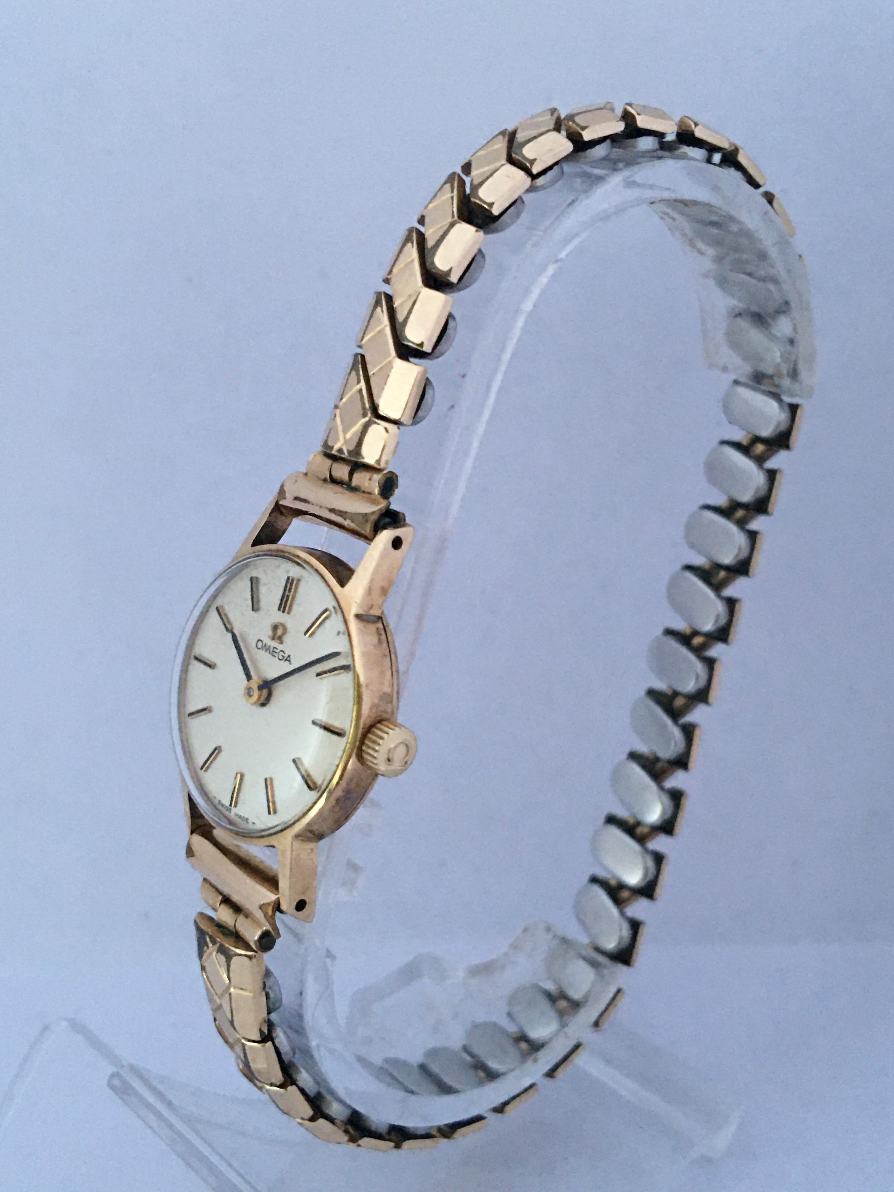Vintage 9 Carat Gold 1960s Omega Ladies Mechanical Wristwatch 7