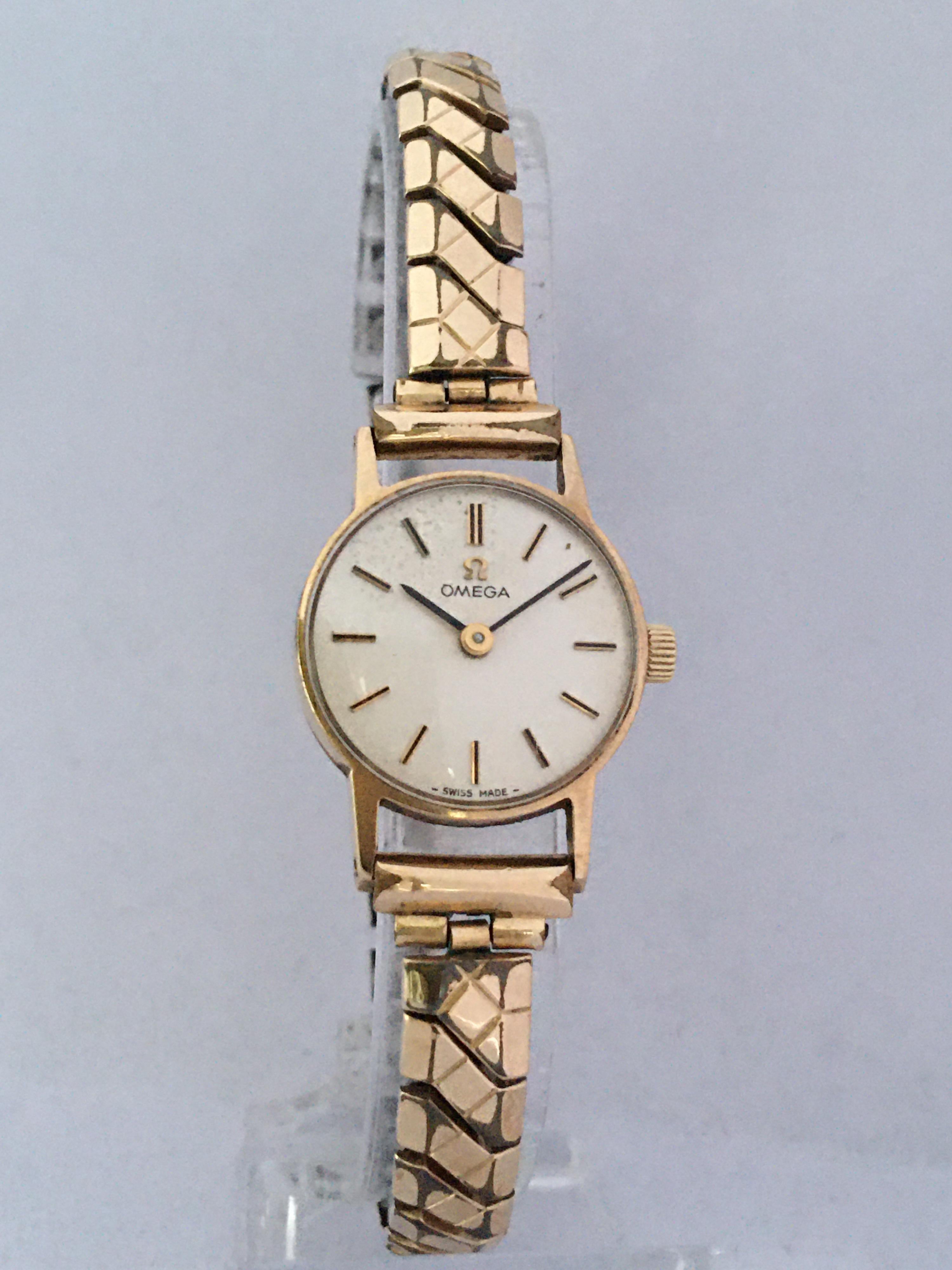 Vintage 9 Carat Gold 1960s Omega Ladies Mechanical Wristwatch 8