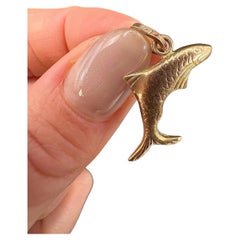 Vintage 9ct Gold, 1990s Italy Hallmarked Lucky Fish Pendant Charm