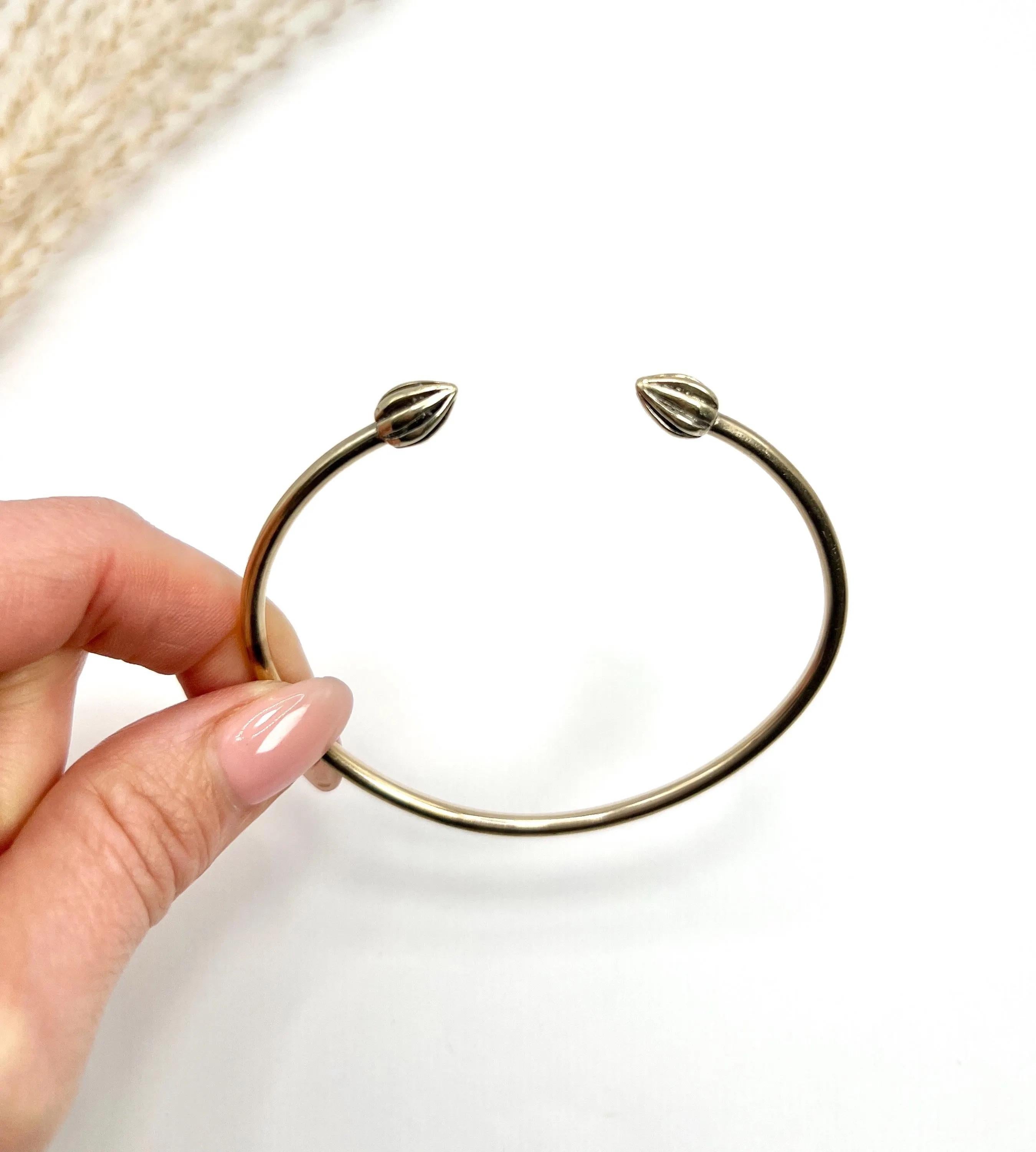 Vintage 9ct Gold, 1990s Torque Bangle, Vintage Gold Tulip, Cocoa Pod Bracelet 4