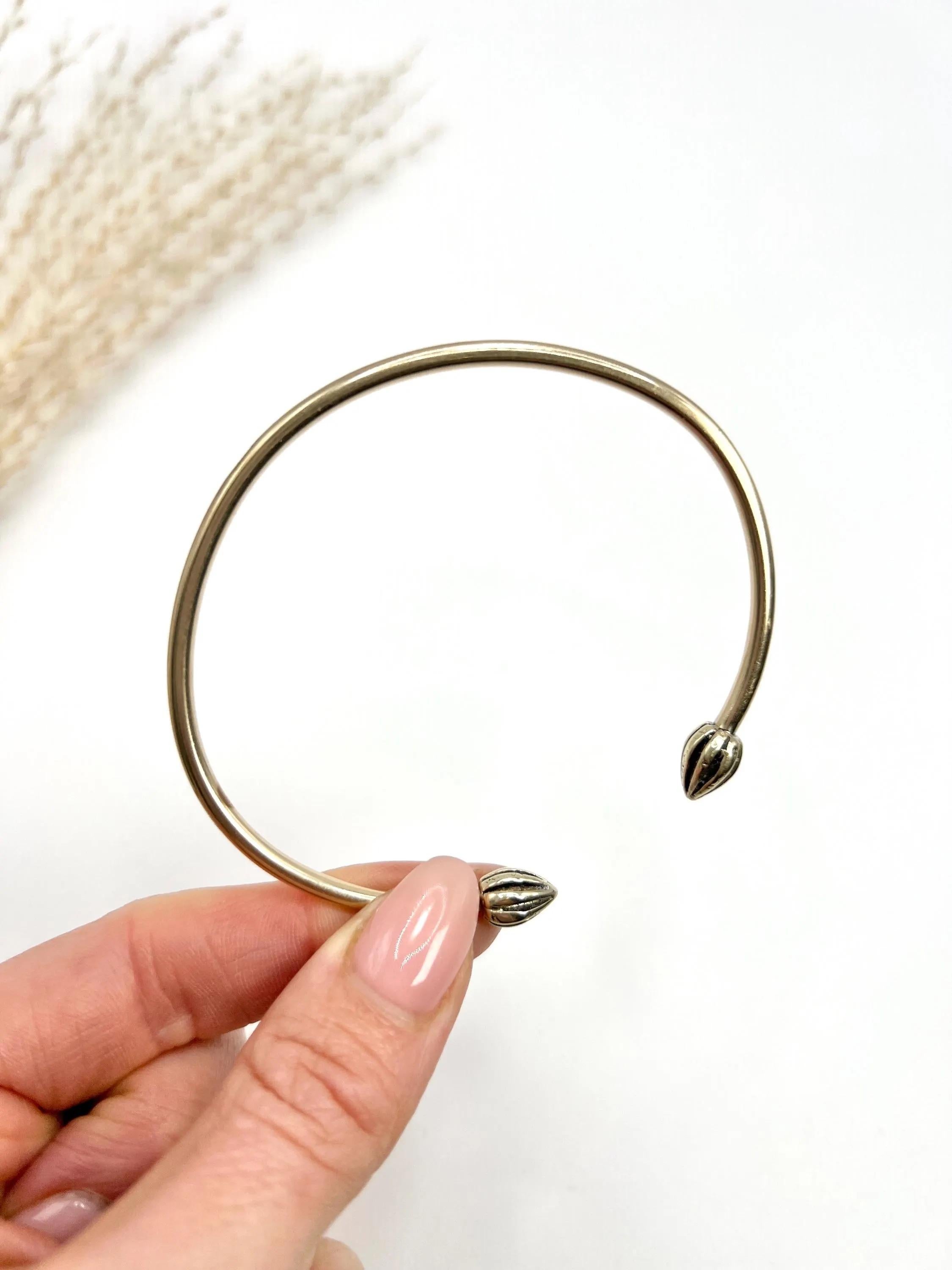 Vintage 9ct Gold, 1990s Torque Bangle, Vintage Gold Tulip, Cocoa Pod Bracelet 5