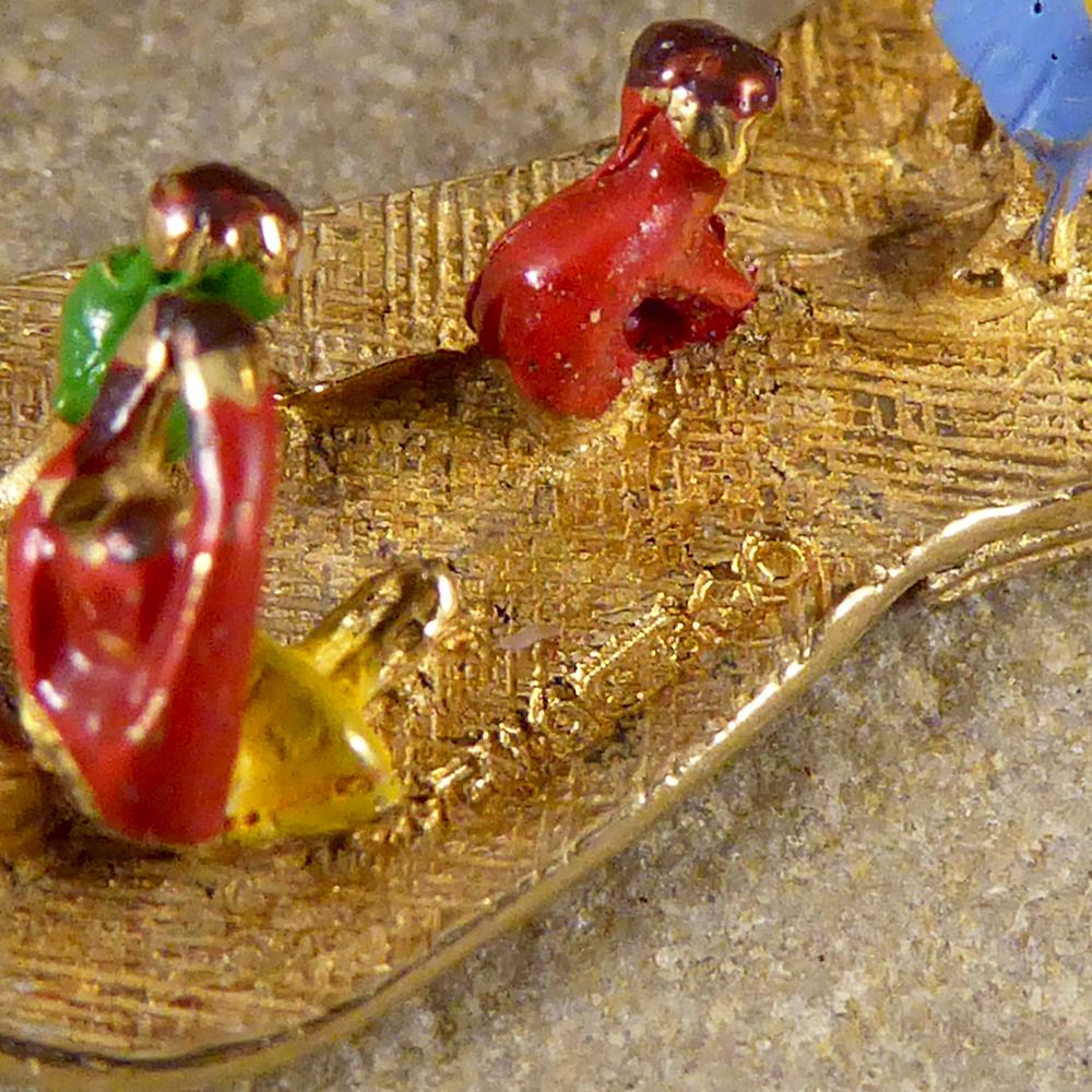 Vintage 9 Carat Gold Boot Charm with a Hidden Rhyme Scene Inside 1