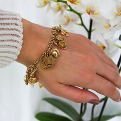 Vintage 9ct Gold Charm Bracelet, 1955 to 1971