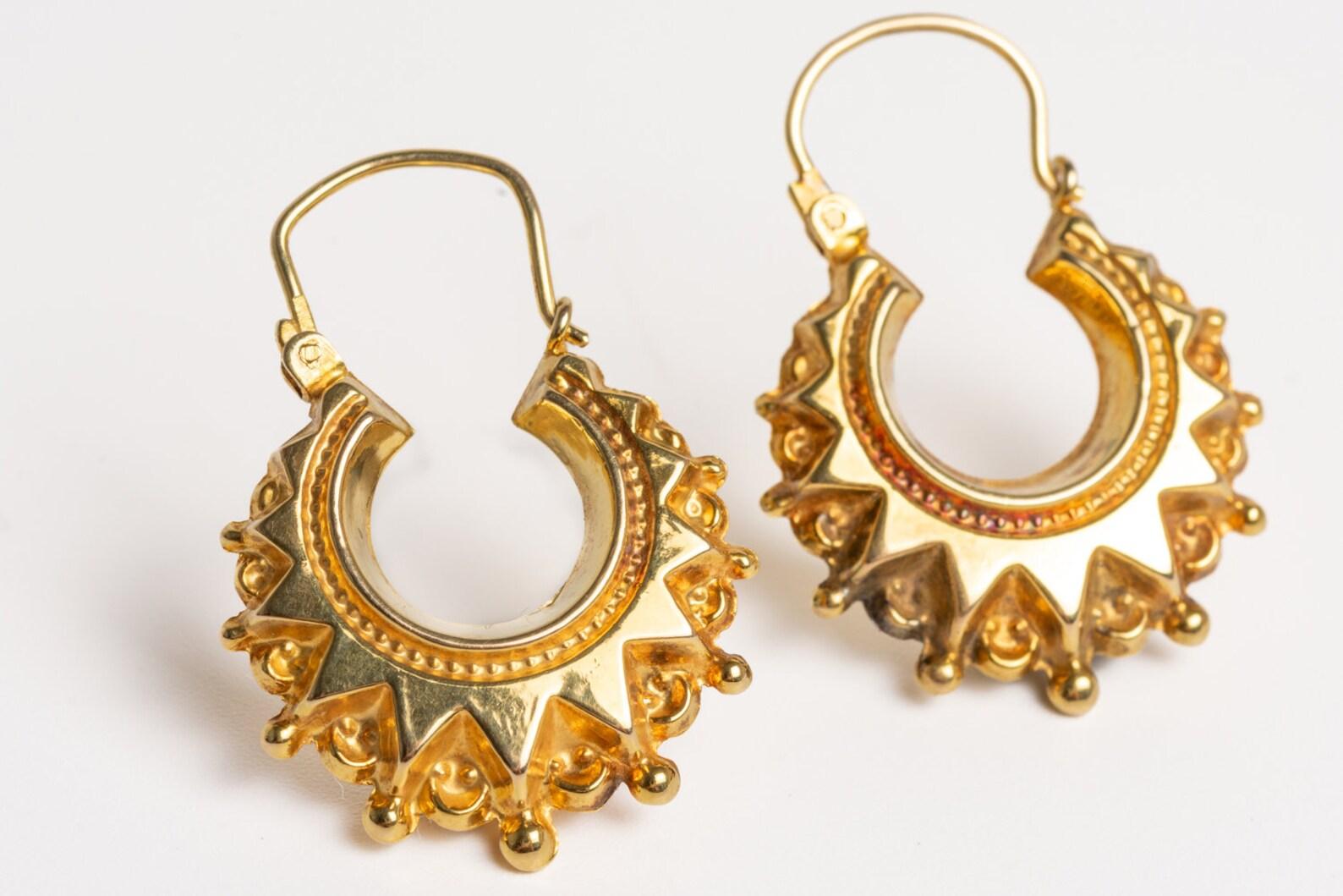 Women's Vintage 9ct Gold Creole Style Hoop Earrings