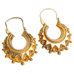 Vintage 9ct Gold Creole Style Hoop Earrings
