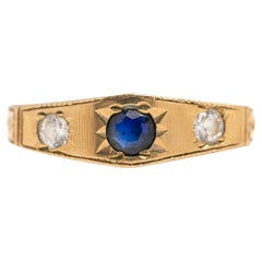 Vintage 9ct Gold Diamond and Sapphire Ring
