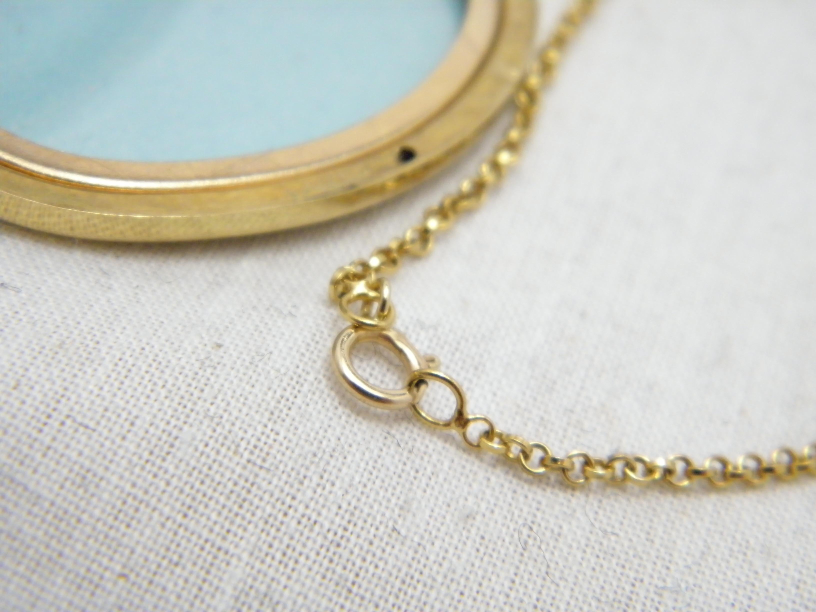 Vintage 9ct Gold Enormous Floral Locket Pendant Necklace Belcher Chain 20 Inch For Sale 4