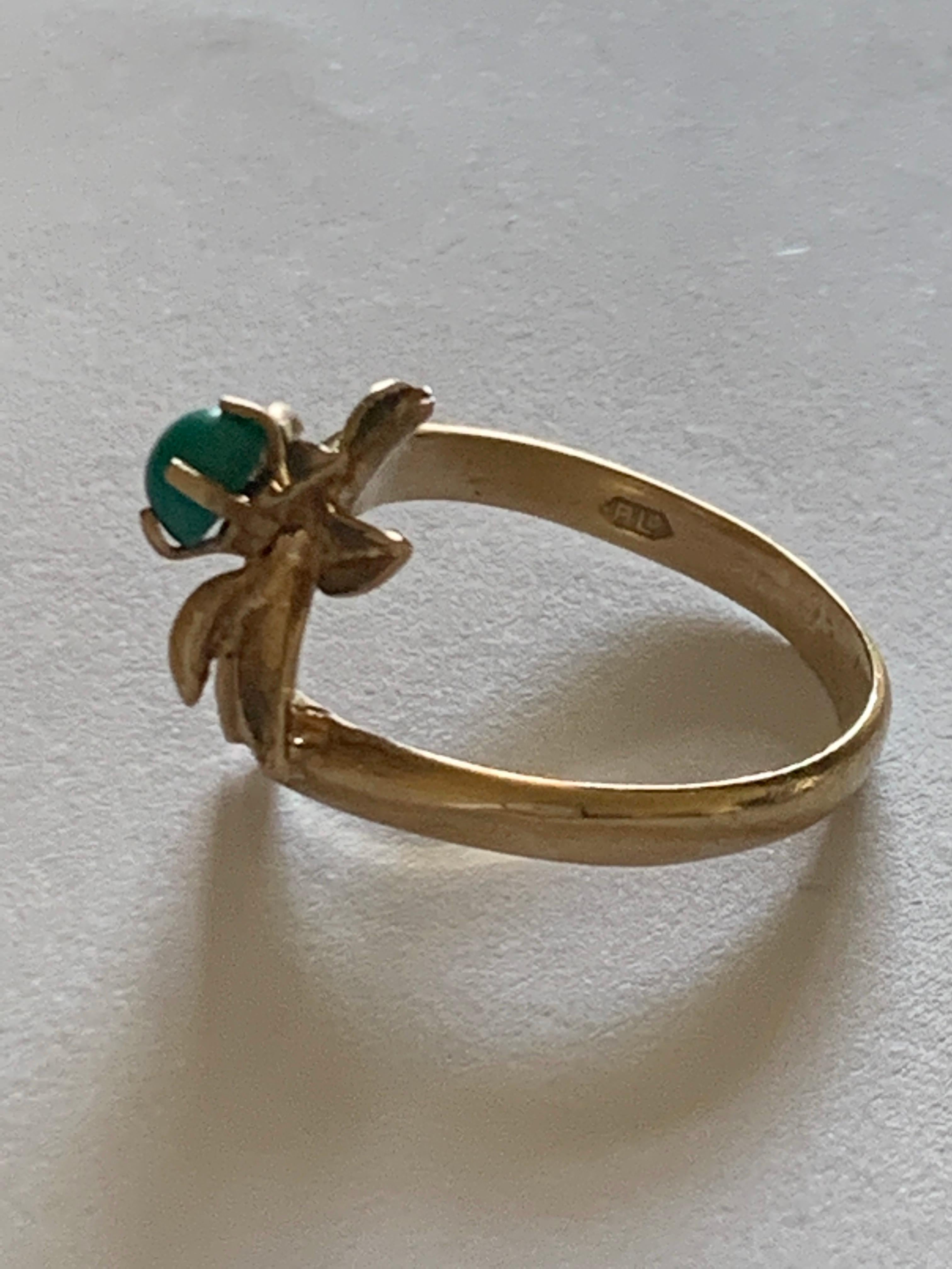 Vintage 9ct Gold Flower Ring Dated 1944 4