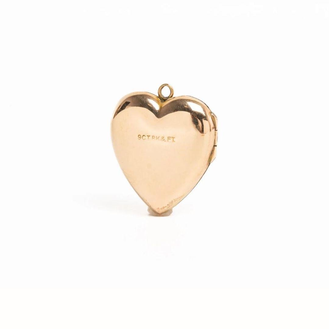 Women's Vintage 9ct Gold Front and Back Heart Locket