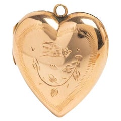 Retro 9ct Gold Front and Back Heart Locket