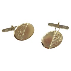 Vintage 9ct Gold Gents Cufflinks 375 Purity Art Nouveau Cuff Links