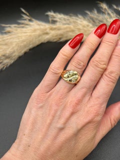 Vintage 9ct Gold, Hallmarked, Birmingham 1965, Double Headed Diamond Snake Ring